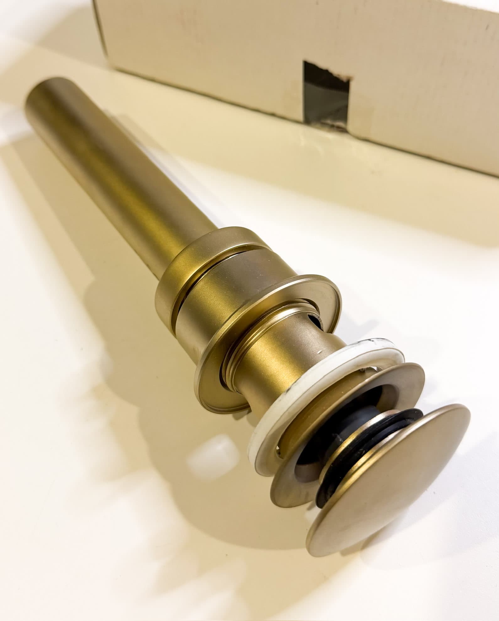 Fantini 1 1/4” Push Up Drain with Overflow - Matte British Gold - alternate view
