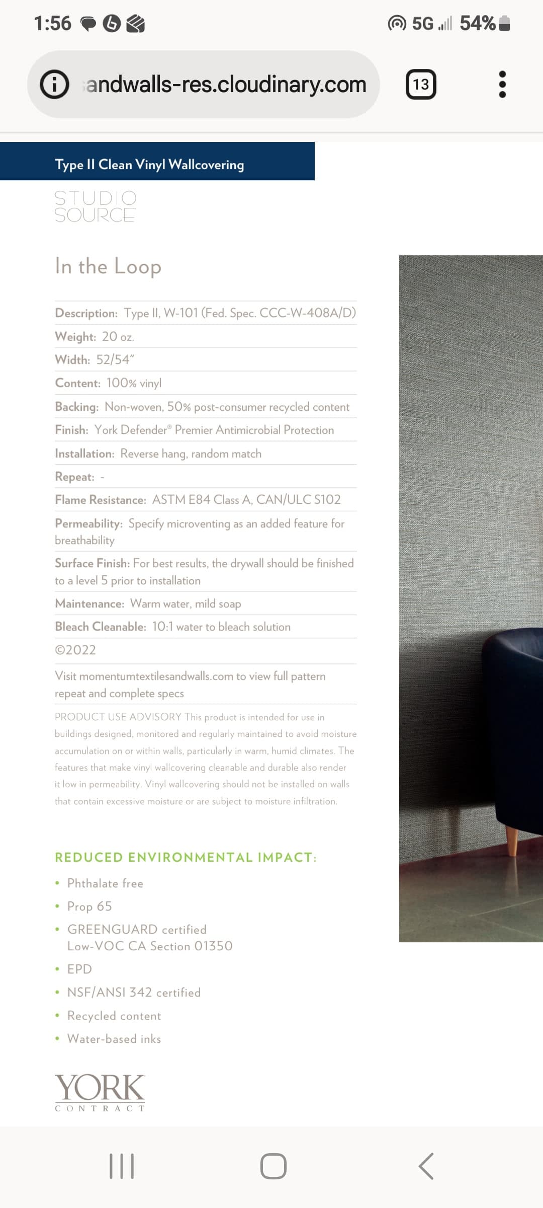 Wallcovering - alternate view