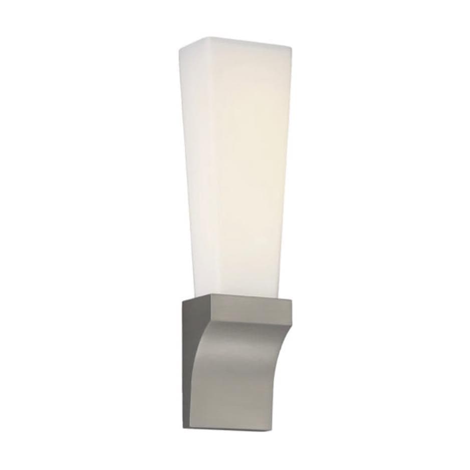 WAC Lighting Empire LED Bath Vanity Wall Light in Satin Nickel with etched opal glass