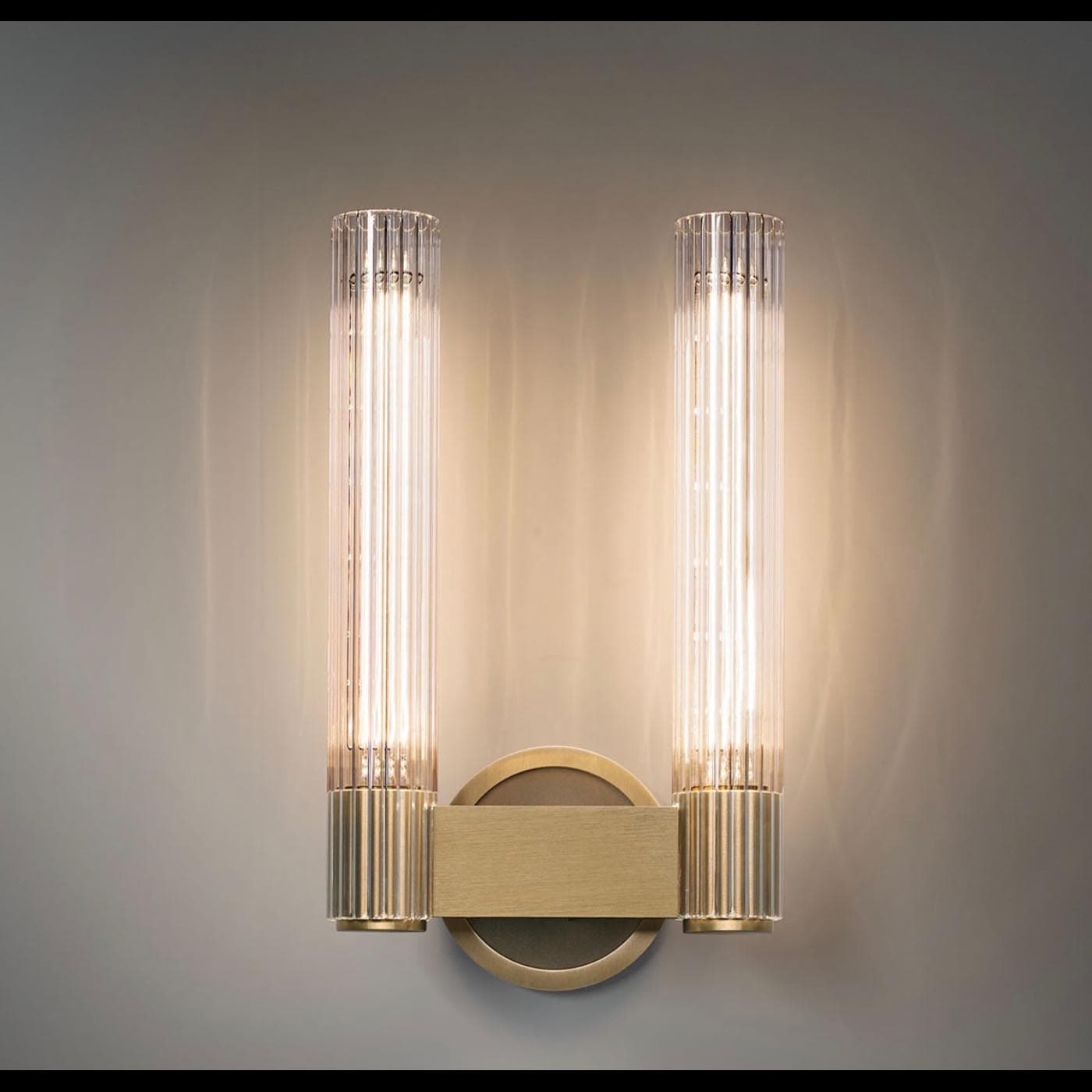 Jonathan Browning Studios | Pastis Double Sconce in Light Antique Bronze - alternate view