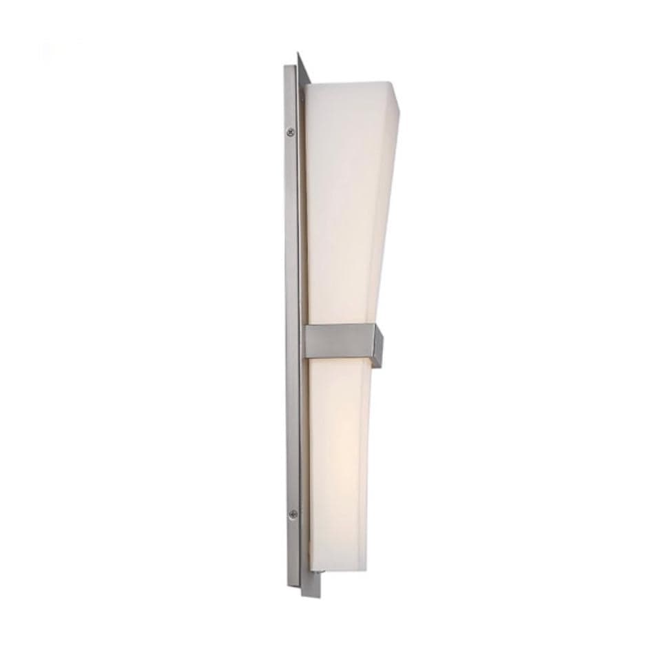WAC Lighting Prohibition LED Wall Sconce in satin nickel with mouth-blown etched opal glass