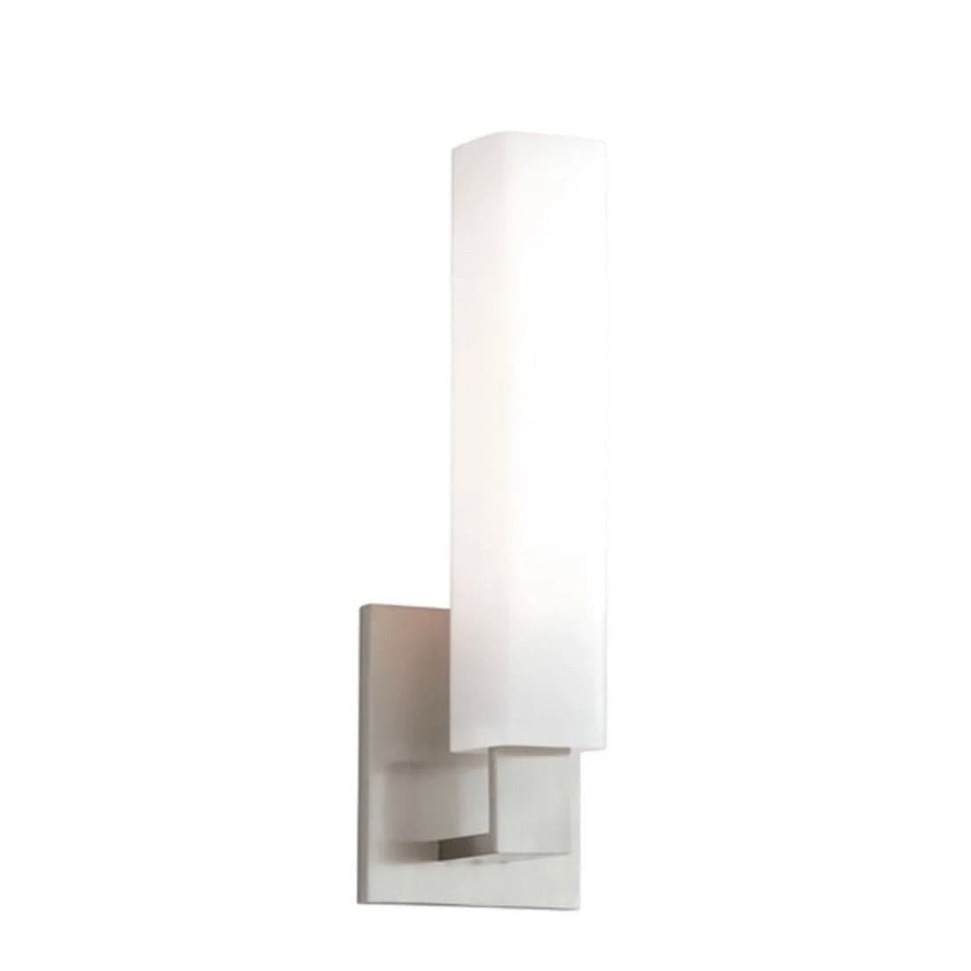 Hudson Valley Lighting Livingston 14 in bathroom sconce, satin nickel with frosted glass shade