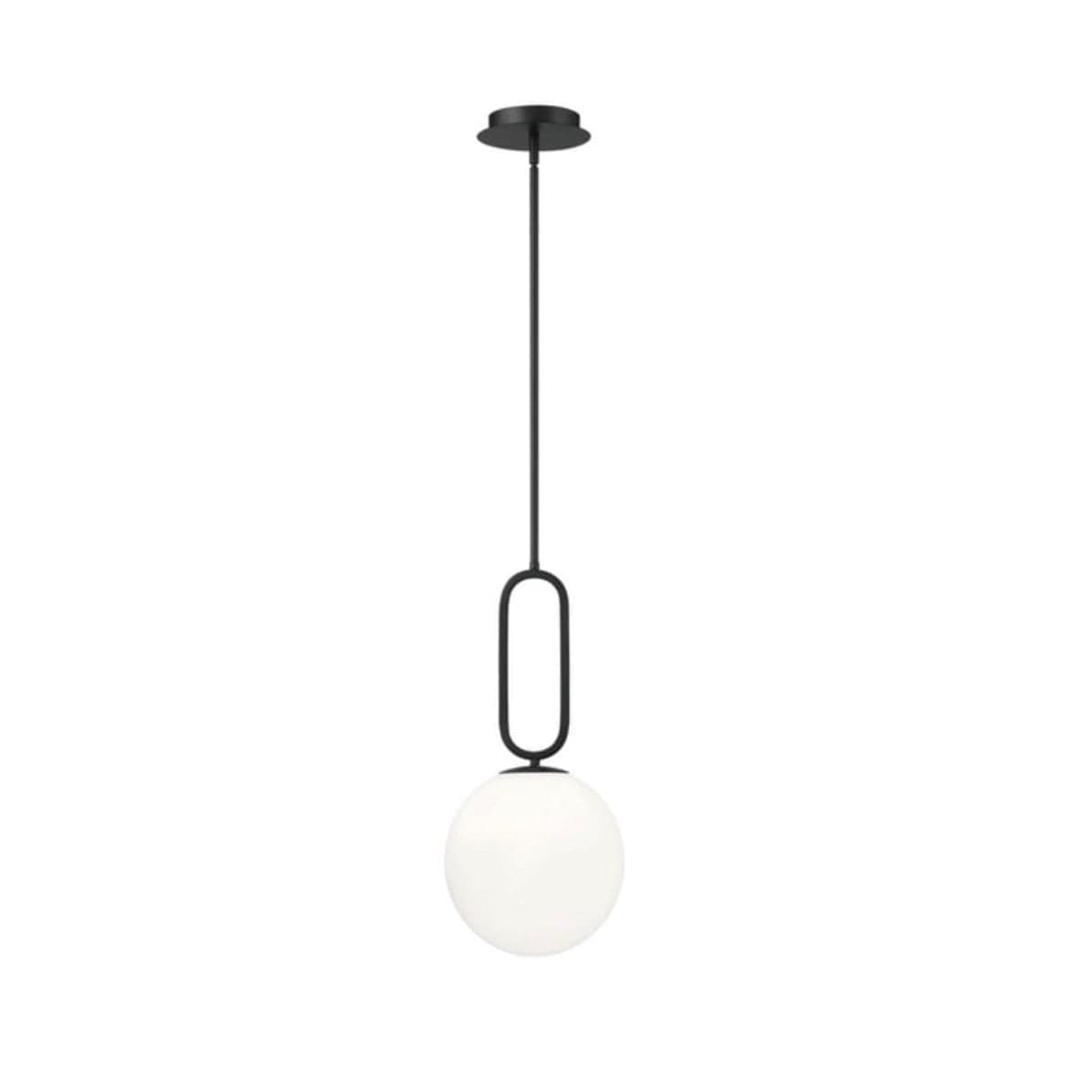 Eurofase Prospect Pendant in Opal White and Black, Small, 18.75 inches height