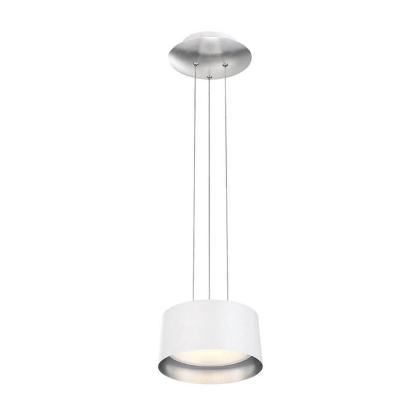 Modern Forms Marimba LED 8" pendant light in white with silver leaf finish