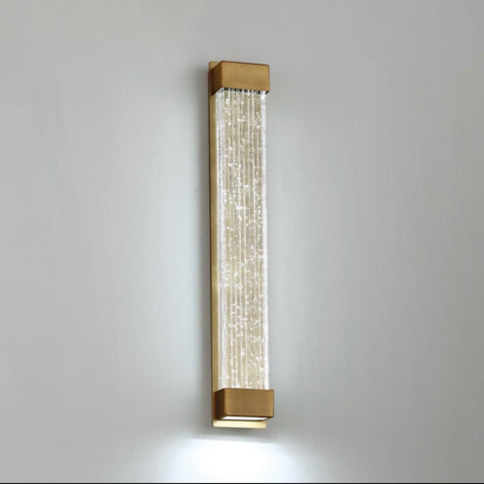 Modern Forms 20" Tower Indoor Sconce in Antique Bronze with seeded crystal