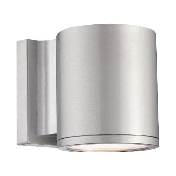WAC Lighting Wall Mount Tube Down Light, brushed aluminum with etched glass diffuser
