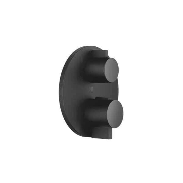 Dornbracht Concealed Thermostat With Three-Way Diverter, Matte Black metal valve