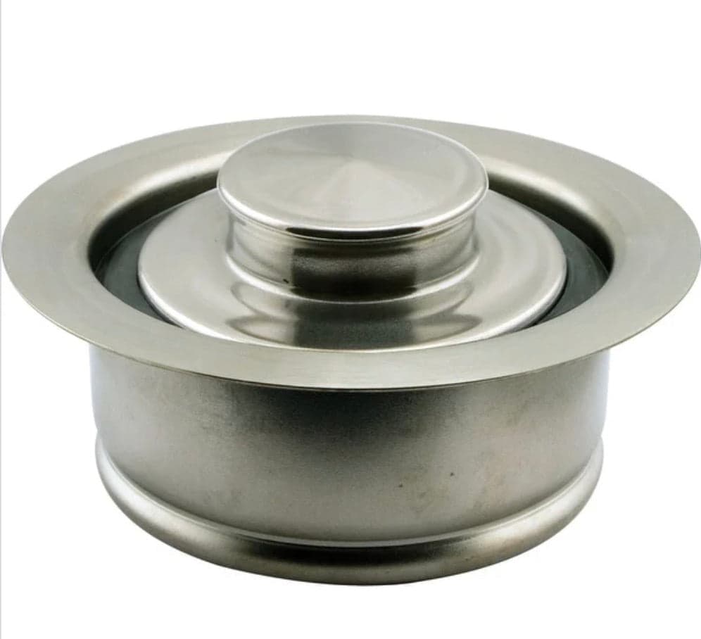 Monogram Brass garbage disposal flange with stopper, 4.5 inch diameter