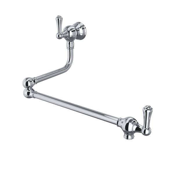 Perrin & Rowe Edwardian polished chrome wall-mounted pot filler faucet, 1.8 GPM