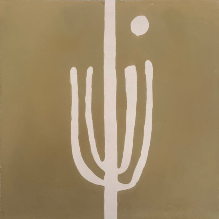 Concrete Collaborative Strands 8x8 Indio Saguaro tile in olive with lilac accent