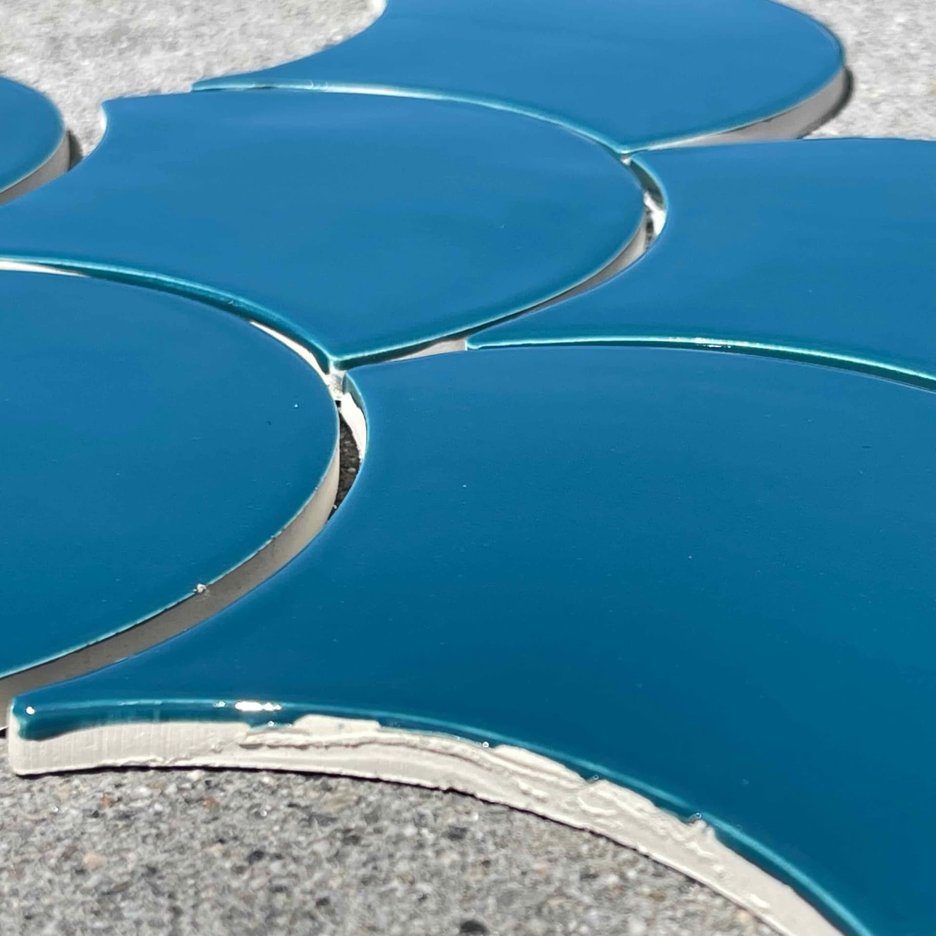 Mercury Mosaics & Tile | Large Moroccan Fish Scales in Lake Superior Blue - alternate view