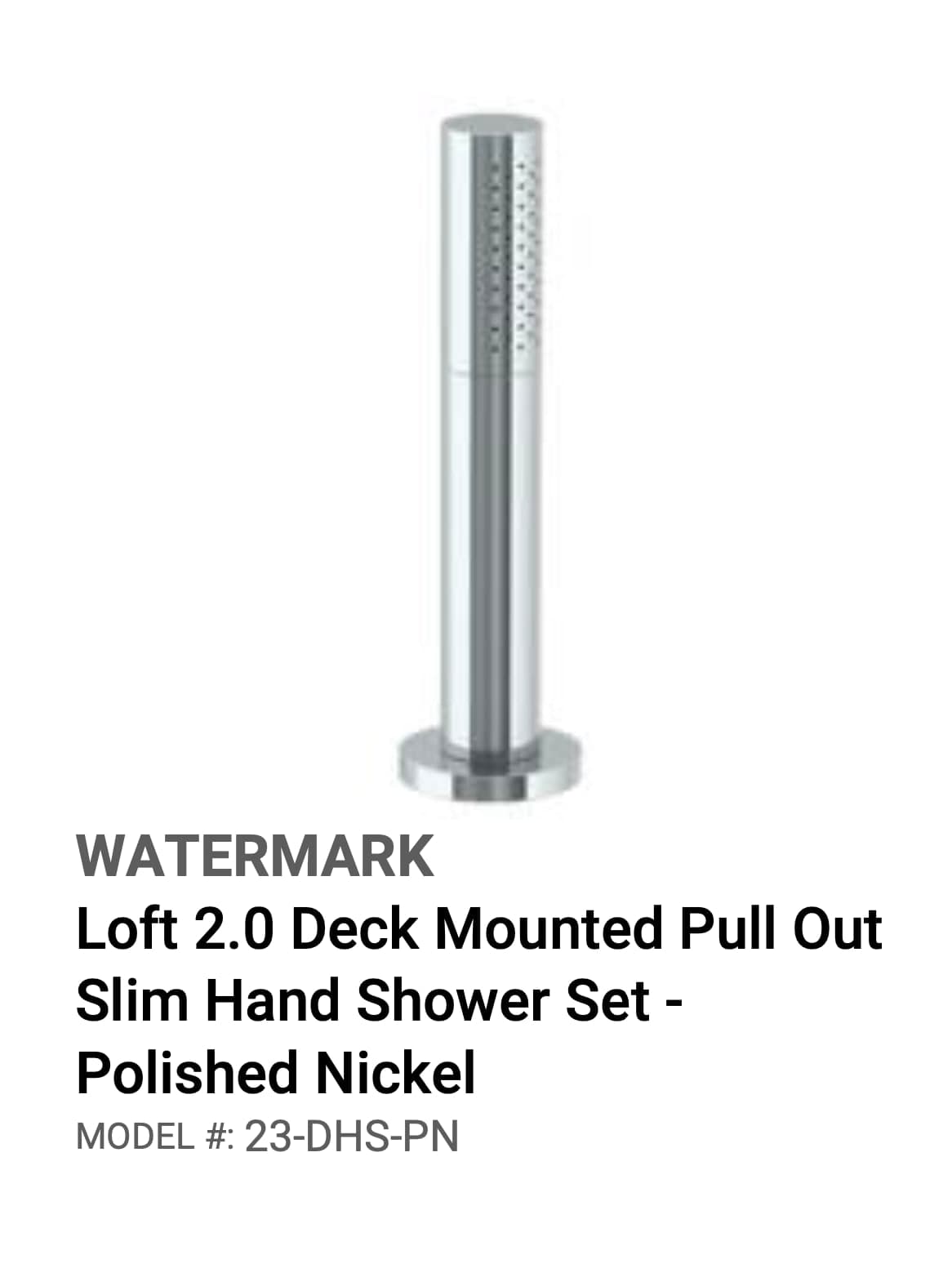 WATERMARK HANDSHOWER + VALVE POLISHED NICKEL: CUSTOM - alternate view