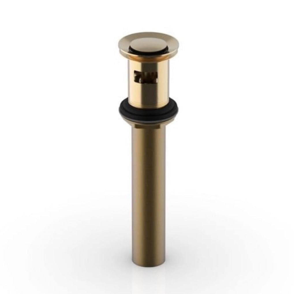 Phylrich Push to Close Lav Drain with Overflow in Satin Brass