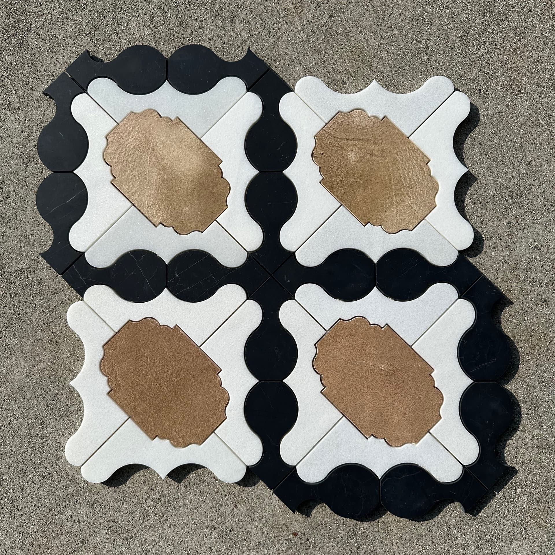 Tabarka Studio | Petite Alliance 3 in Lorca White, Noir and Antiqued Terra Cotta - alternate view