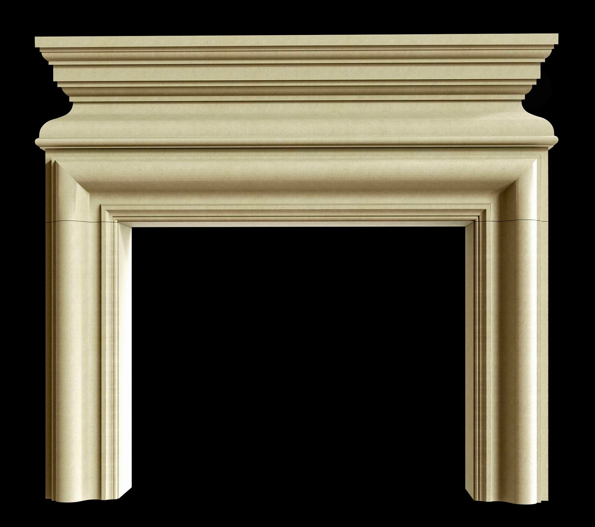 Tartaruga Design | Mereworth Honed Limestone Fireplace Mantel - alternate view