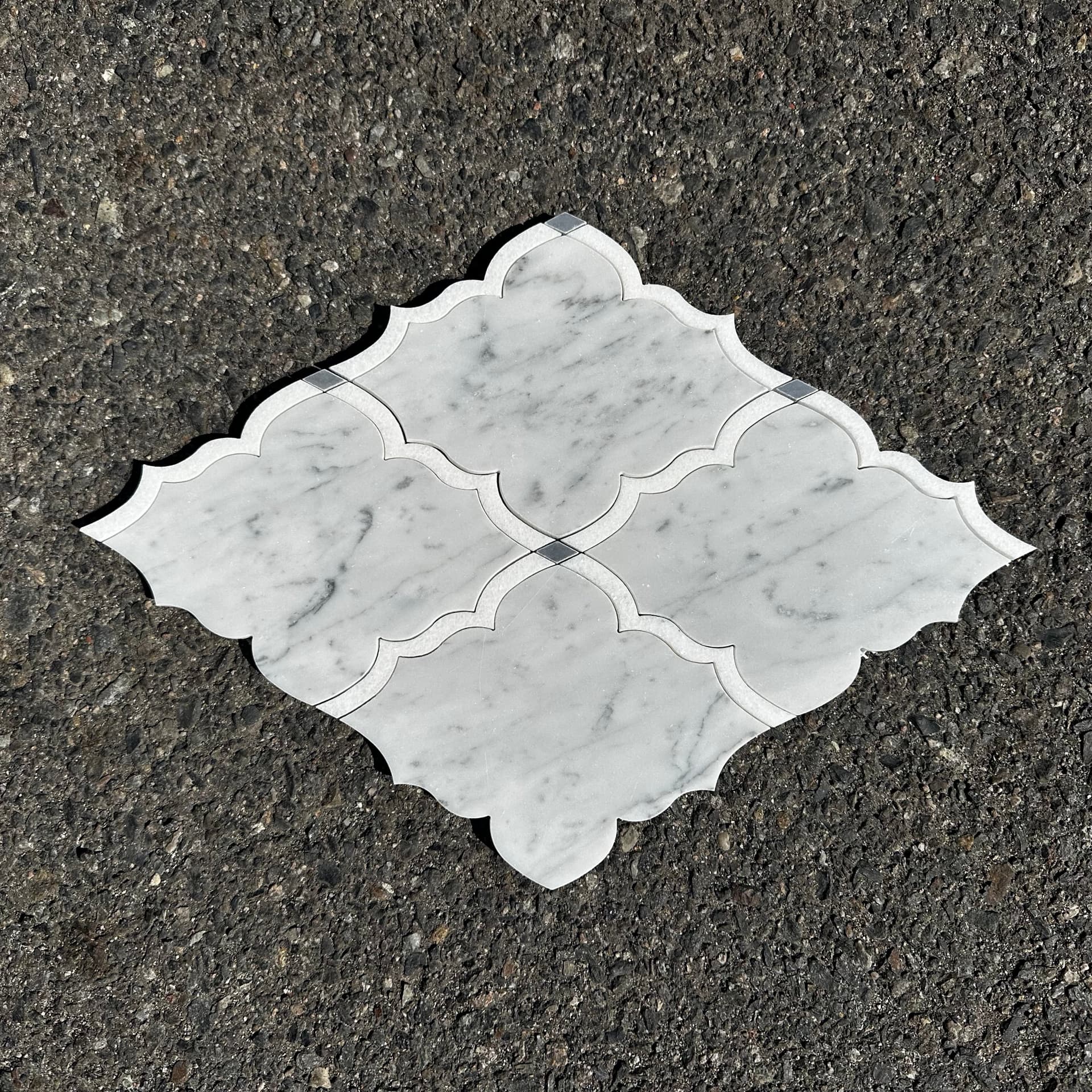 MJ Amina | White Carrara, White Thassos, Bardiglio Polished Dots