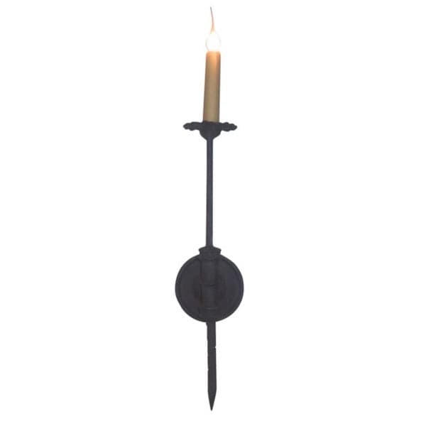 Laura Lee Designs Single Wall Sconce in Antique Gold wrought iron, 5"W x 7.5"D x 25"H