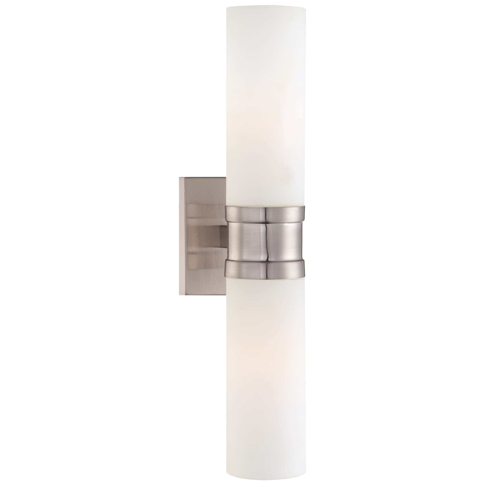 Minka Lavery Compositions 2 Light Brushed Nickel Wall Sconce with etched opal glass shade
