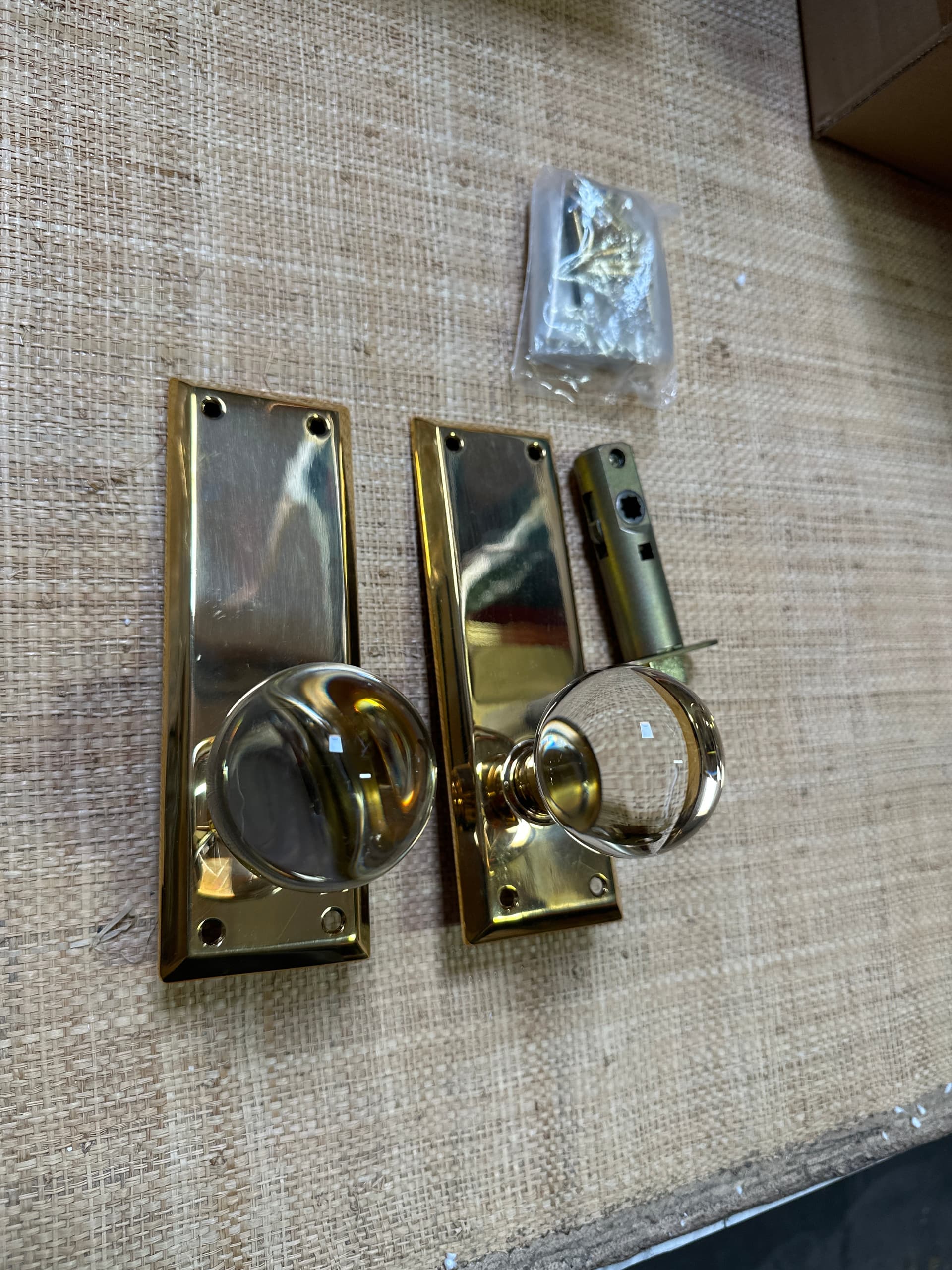 Emtek | Quincy Passage with Bristol Knob in Unlacquered Brass - alternate view