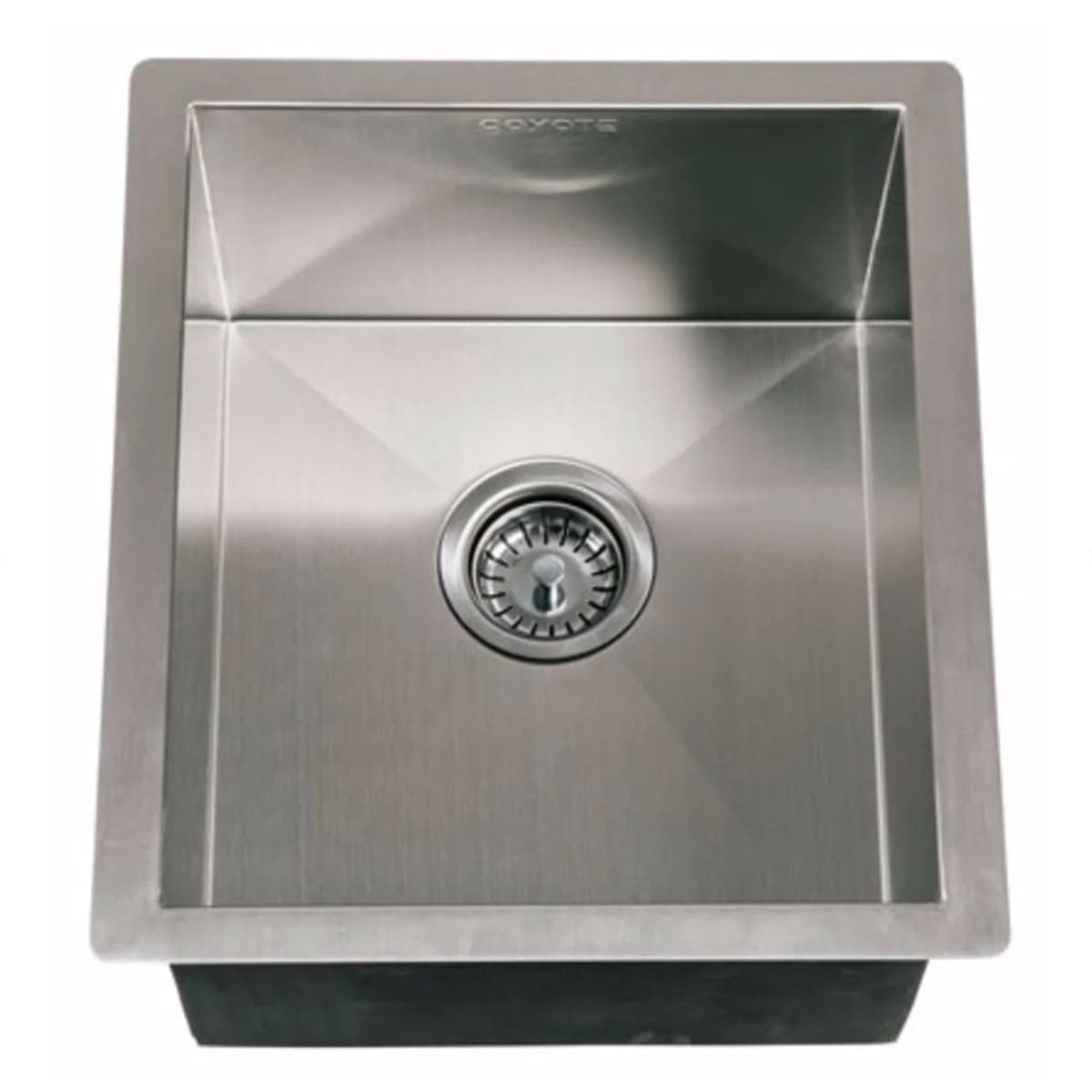 Coyote 16 inch wide single basin outdoor sink in stainless steel