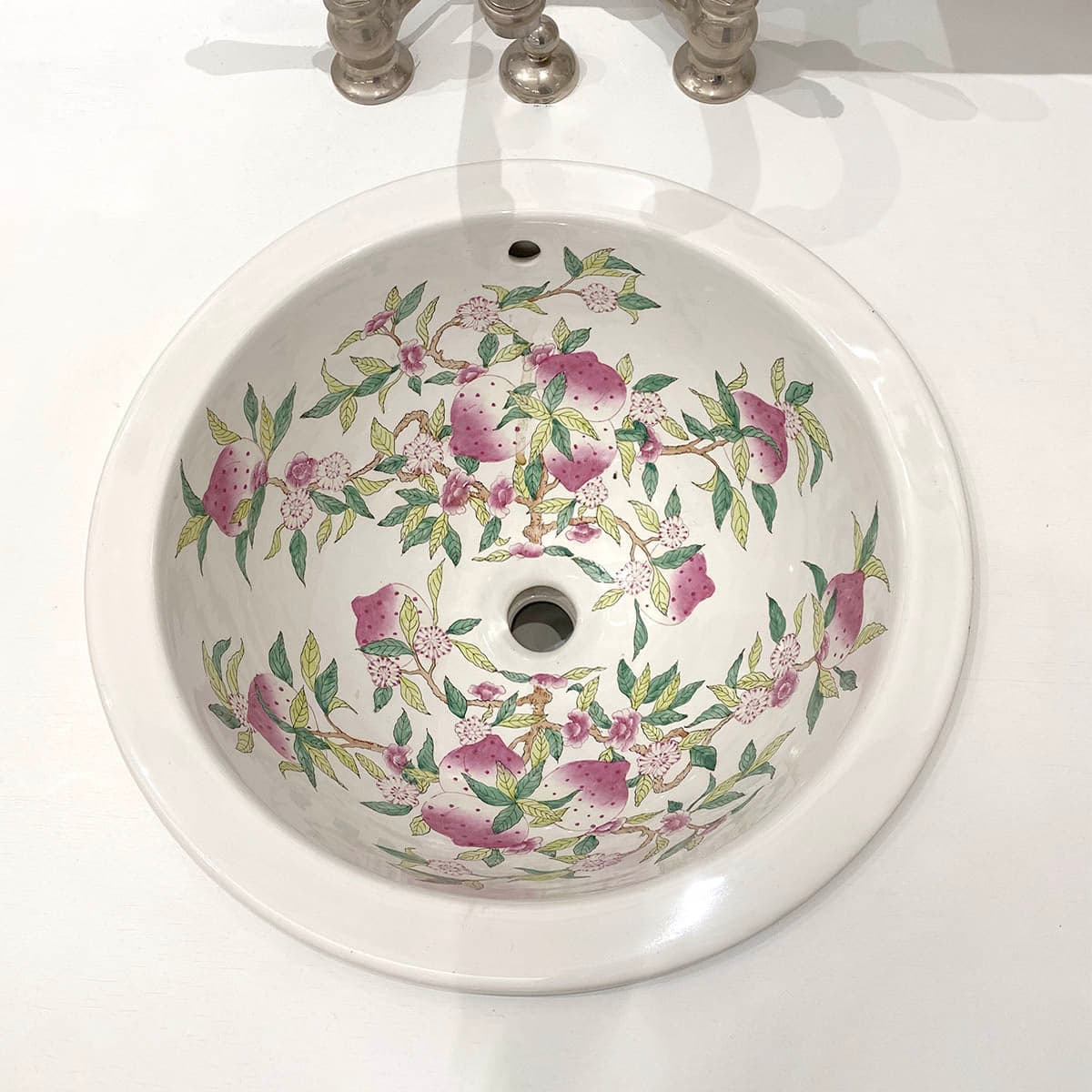QII London Peach Tree Basin, large round sink, 16.5" diameter