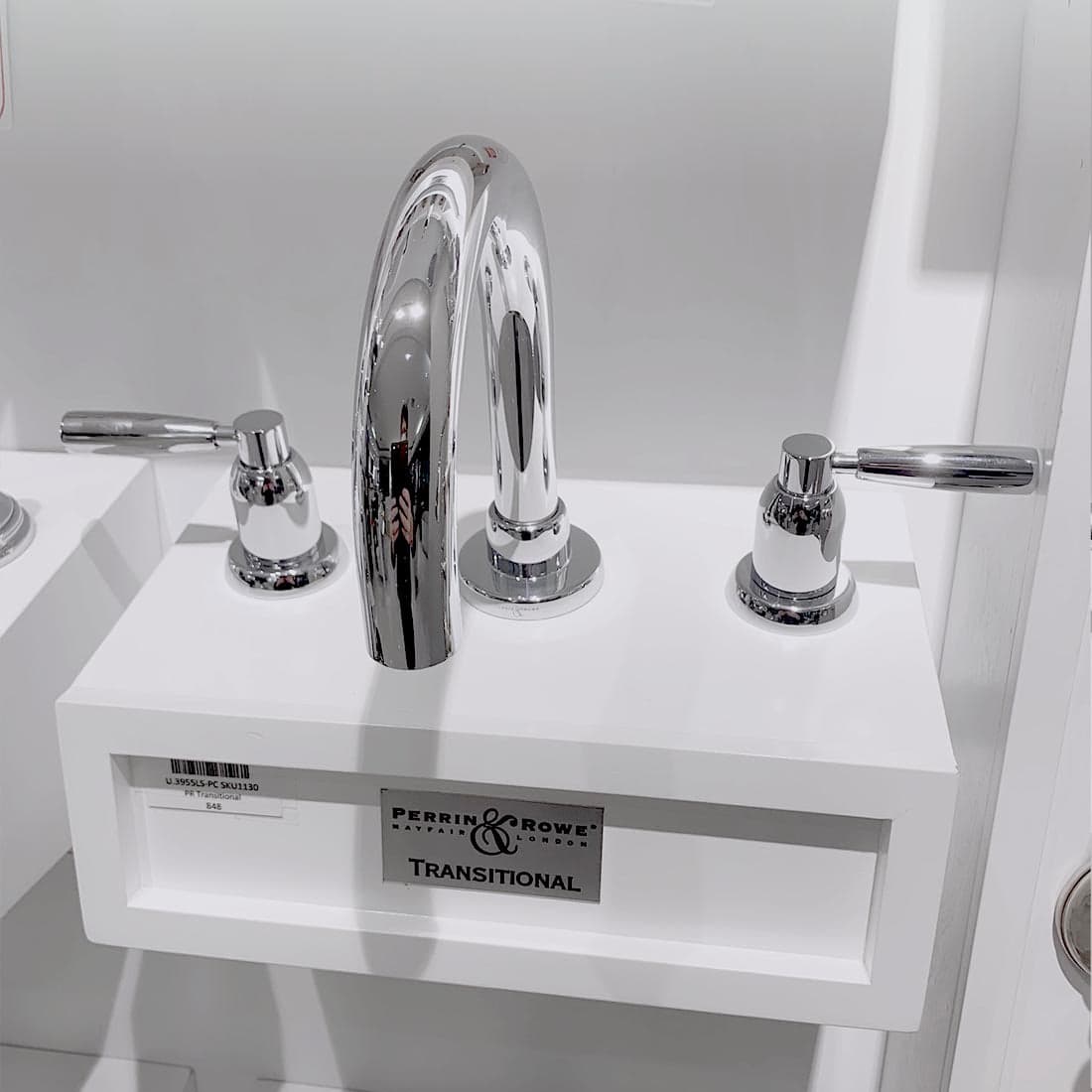 Rohl Perrin & Rowe Holborn 3-Hole Tubular C-Spout Lav Faucet in Polished Chrome