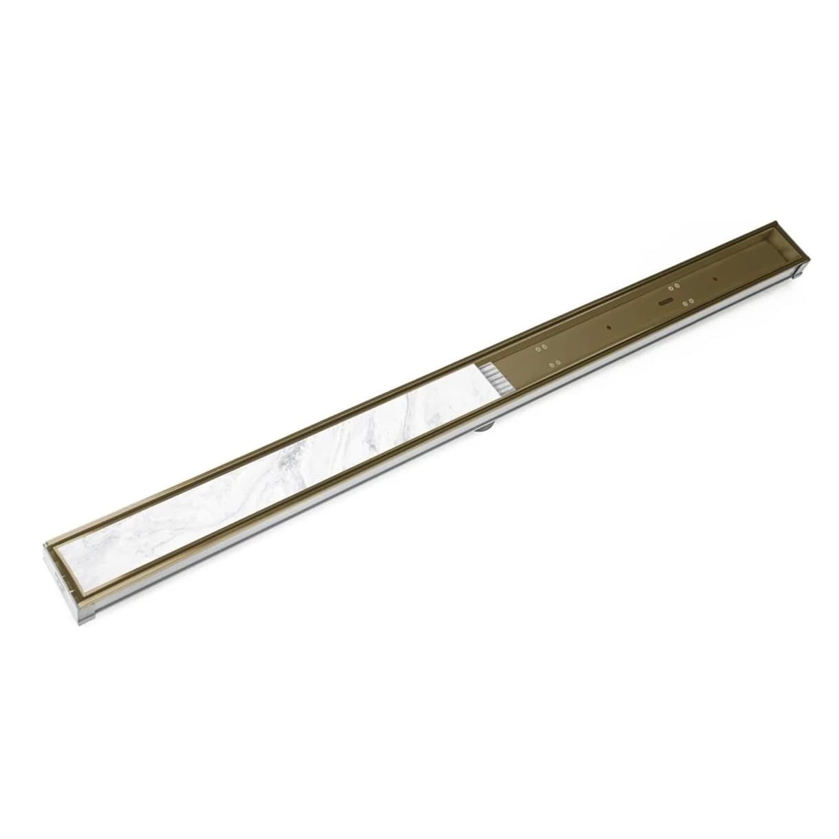 Infinity Drain 36" linear drain kit with satin bronze stainless steel tile-insert frame
