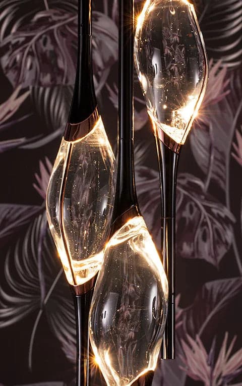 IL Pezzo Mancante | 12 Round Chandelier 37" Height Black and Polished Brass - alternate view