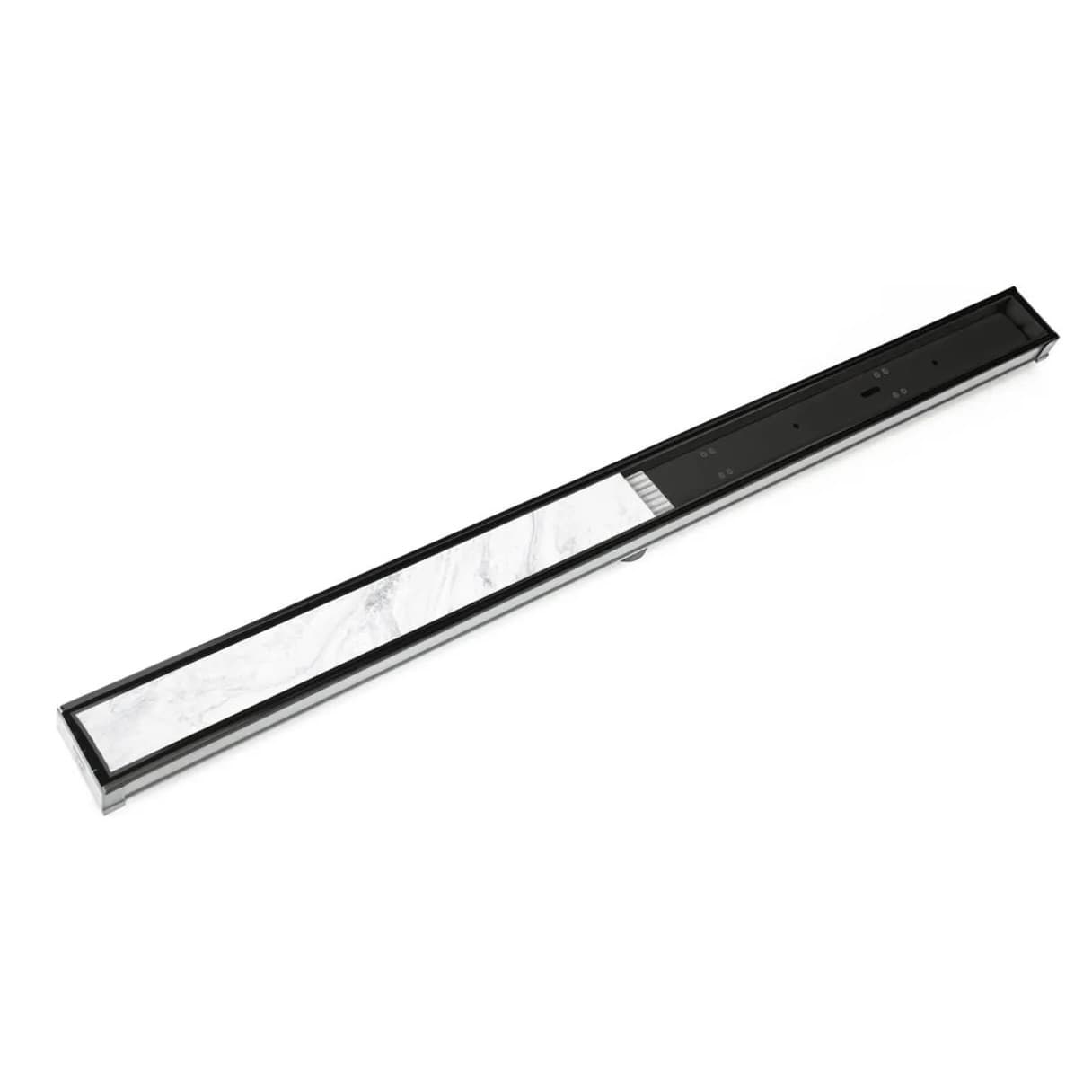 Infinity Drain | 36" Site Sizable Stainless Steel Low Profile Linear Drain Kit with 2-1/2" Tile Insert Frame, in Matte Black, S-LTIF 6536 BK