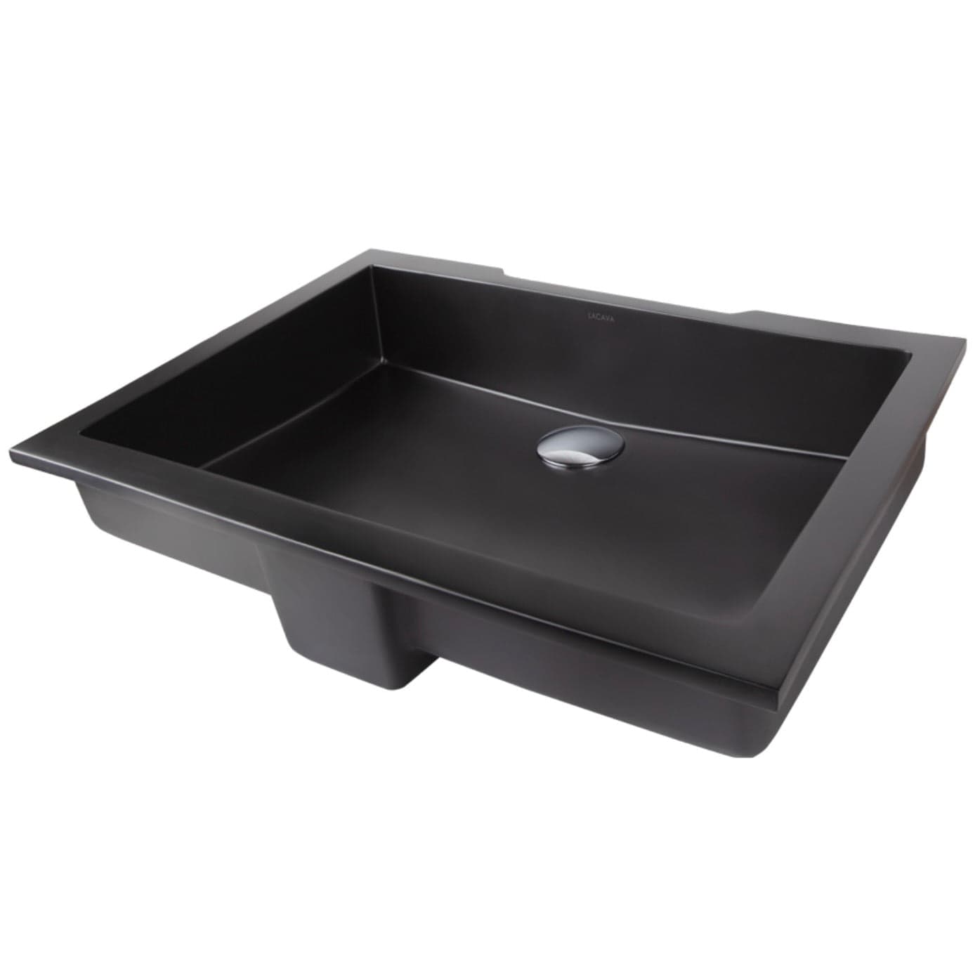 Lacava Kubista Undermount Sink in matte black, 23.5" W x 15" D x 6.5" H