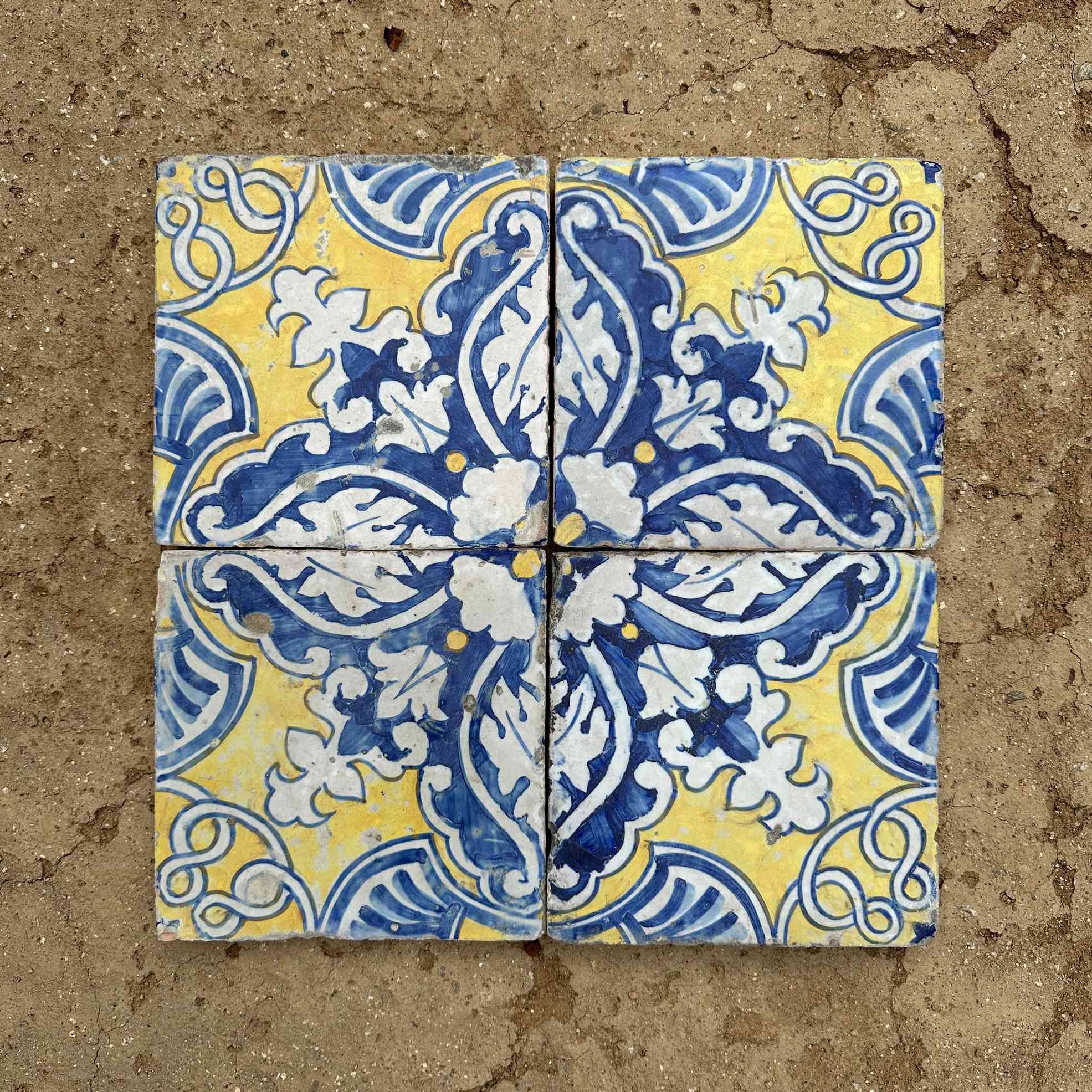 Reclaimed Antique Majolica Tile 8x8 - alternate view