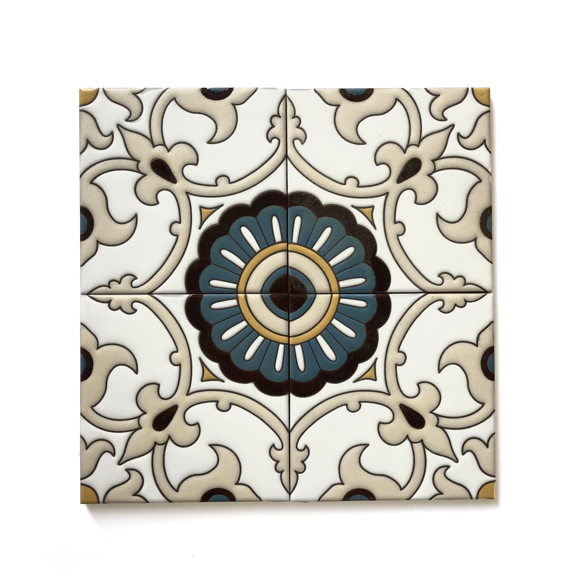 Malibu Ceramics Works Deco Tile Mcq-12 Colored Version 3, 6x6 in