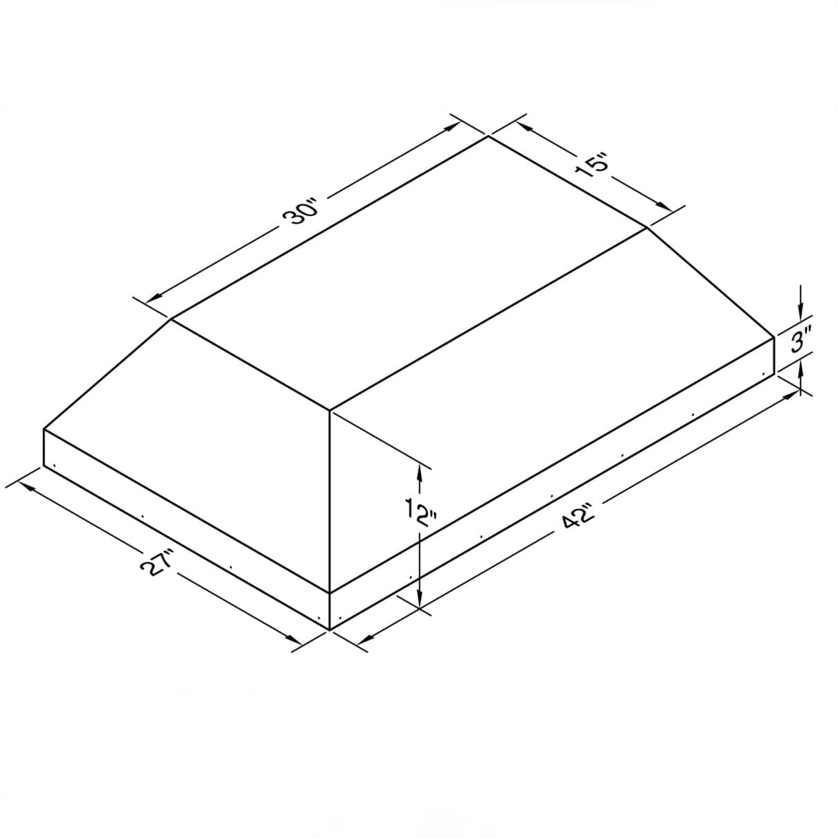 Vent-A-Hood | TH242SLE 42" Premier Magic Lung Island Liner Insert - alternate view