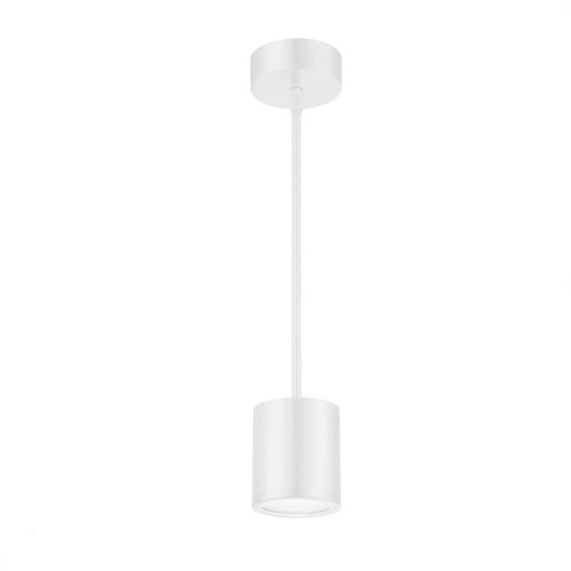 WAC Lighting Tube LED Pendant Light in white with cylindrical silhouette