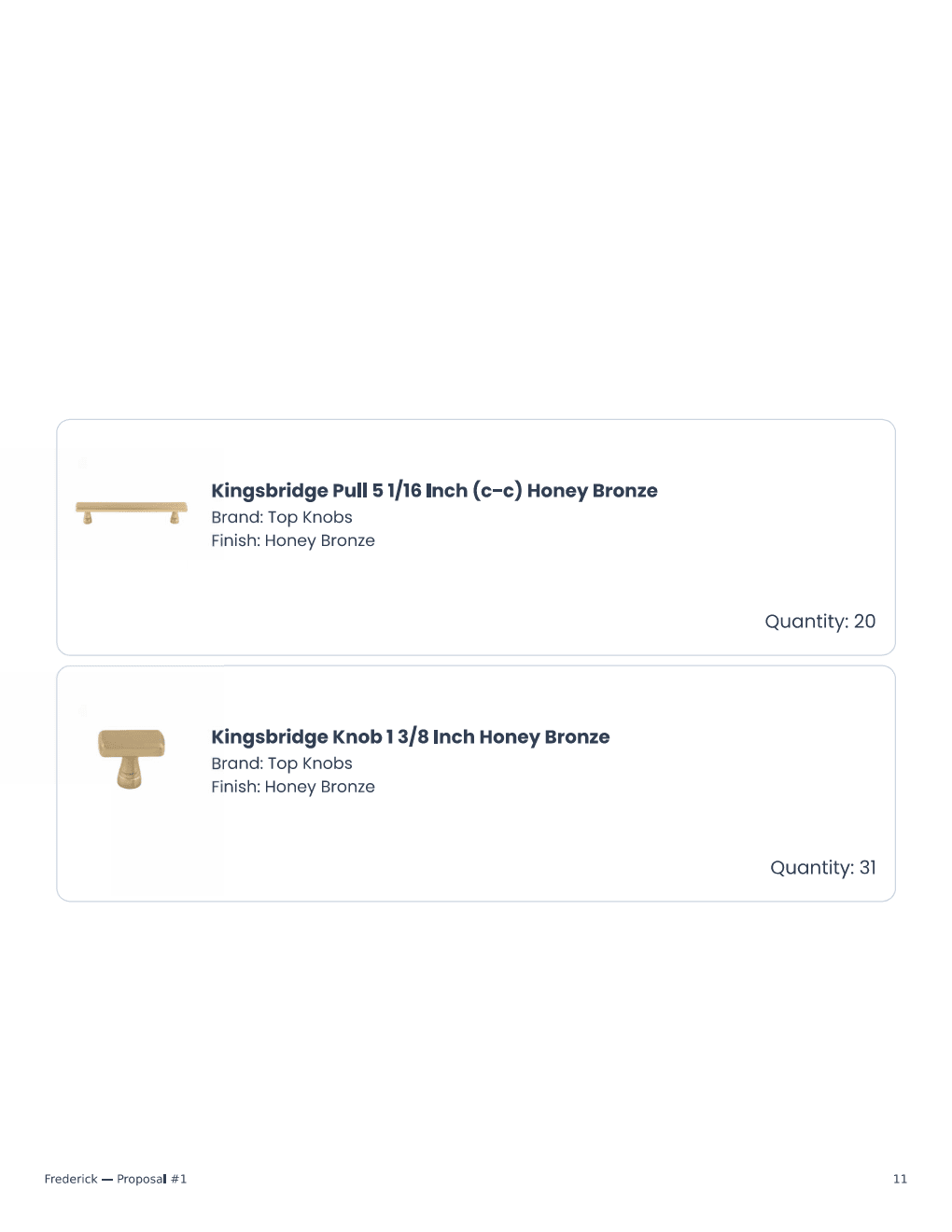 Kinsbridge Honey Bronze Knobs and Pulls, cabinet hardware in warm metallic finish