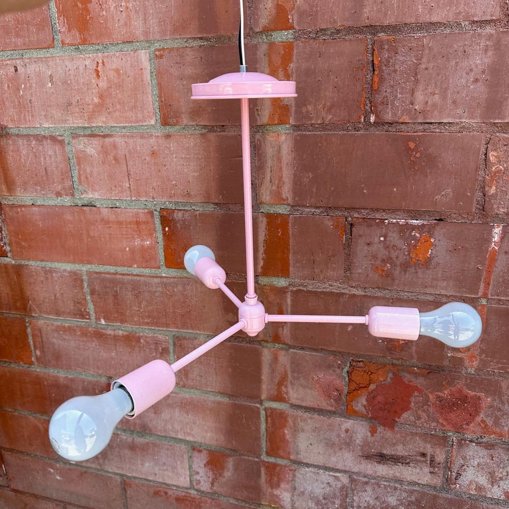 Barn Light Electric | Downtown Minimalist 3-Light Chandelier in Blush Pink - alternate view