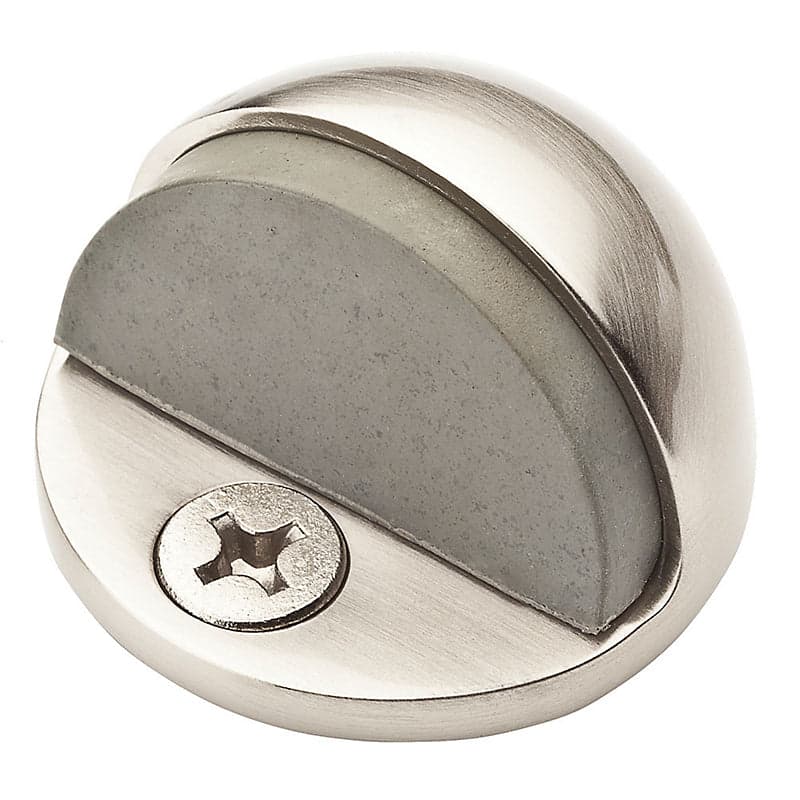 Baldwin Dome Door Floor Bumper in Satin Nickel, 1.9" diameter