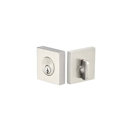 Emtek Interior Deadbolt Door Lock in Satin Nickel, 2 1/2" brass tubular mount