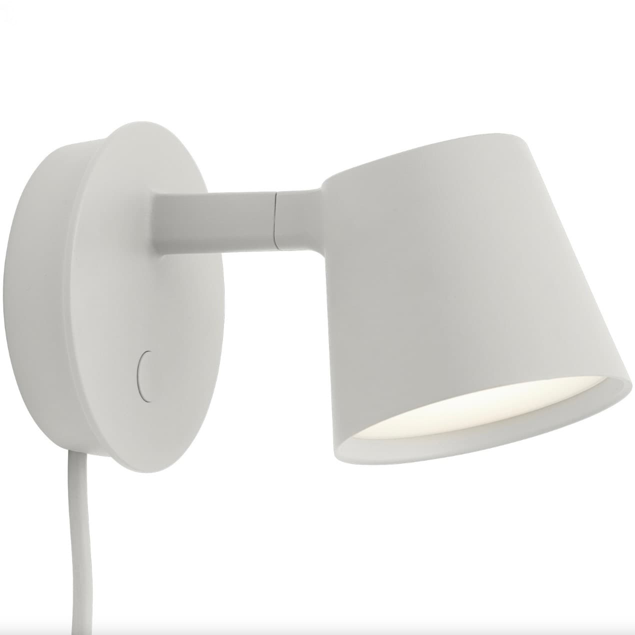 Muuto Tip Wall Lamp in Grey — powder-coated, black, modern