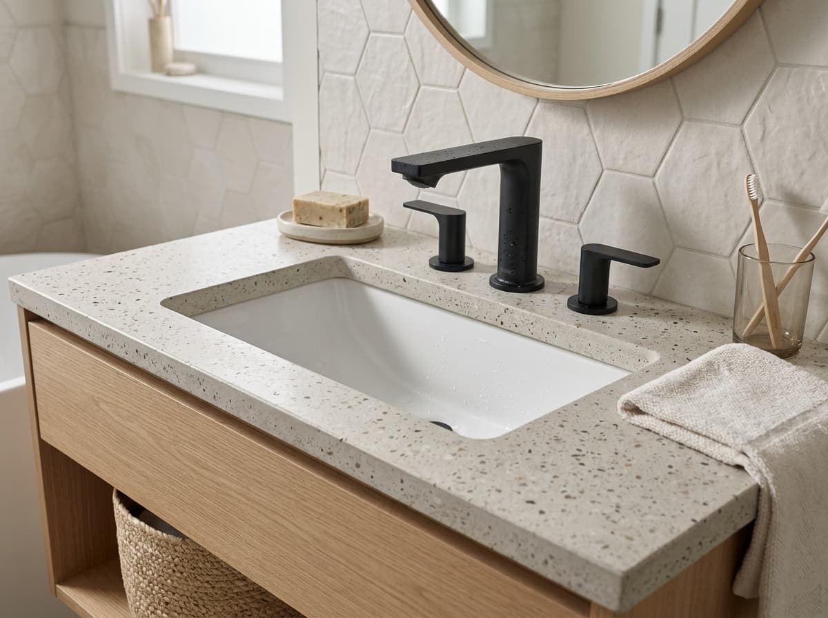 Hansgrohe Rebris E 3-Hole Faucet with Drain in Matte Black