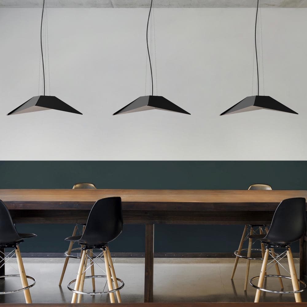 Eureka Lighting Sail Pendant, 16"W x 23.18"L x 5.51"H, origami-inspired design with edge-lit light source