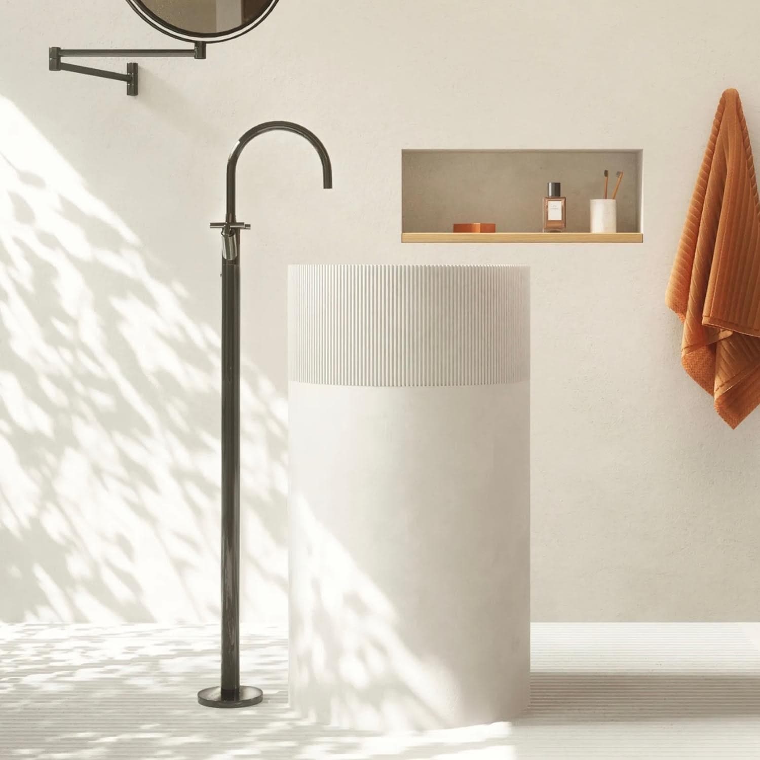 Dornbracht | Tara Single-Hole Basin Mixer with Stand Pipe in Matte Black - alternate view
