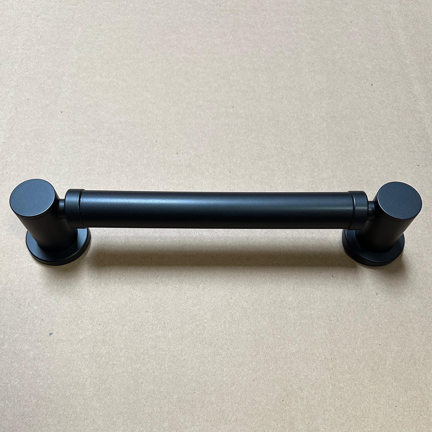 Graff Round 12" Grab Bar in Matte Black, solid brass wall mount