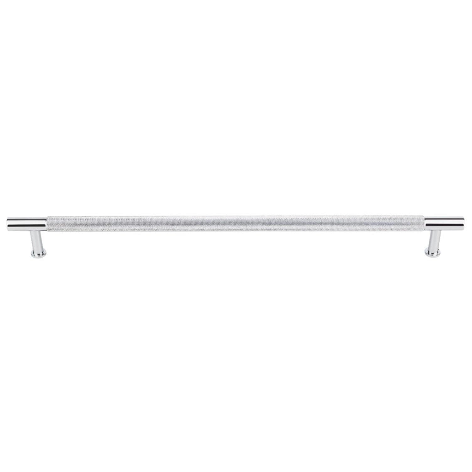 Vesta 12" Centers Knurled Bar Pull in Polished Chrome with diamond texture