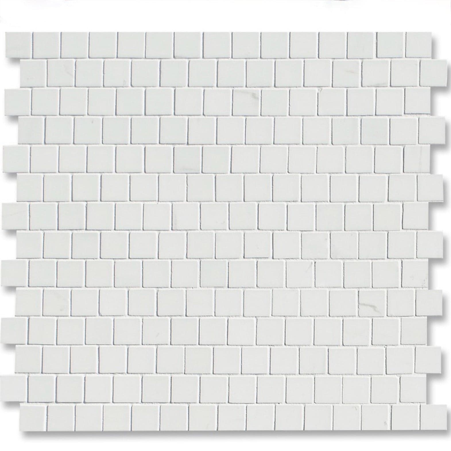 New Ravenna 2cm Dolomite Tile, Staggered, honed stone mosaic in interlocking sheets