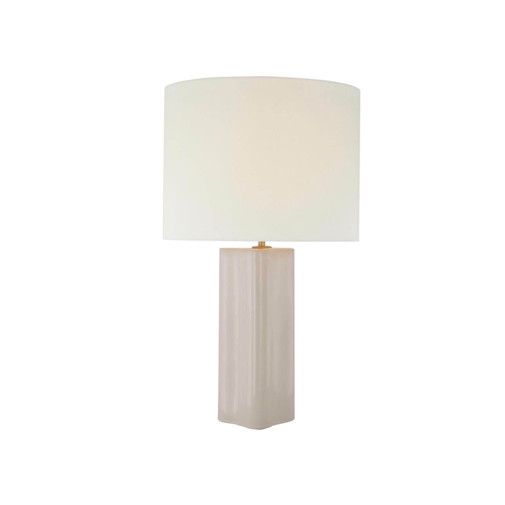 Visual Comfort & Co. AERIN Mishca Table Lamp, Large, ivory ceramic and brass with linen shade