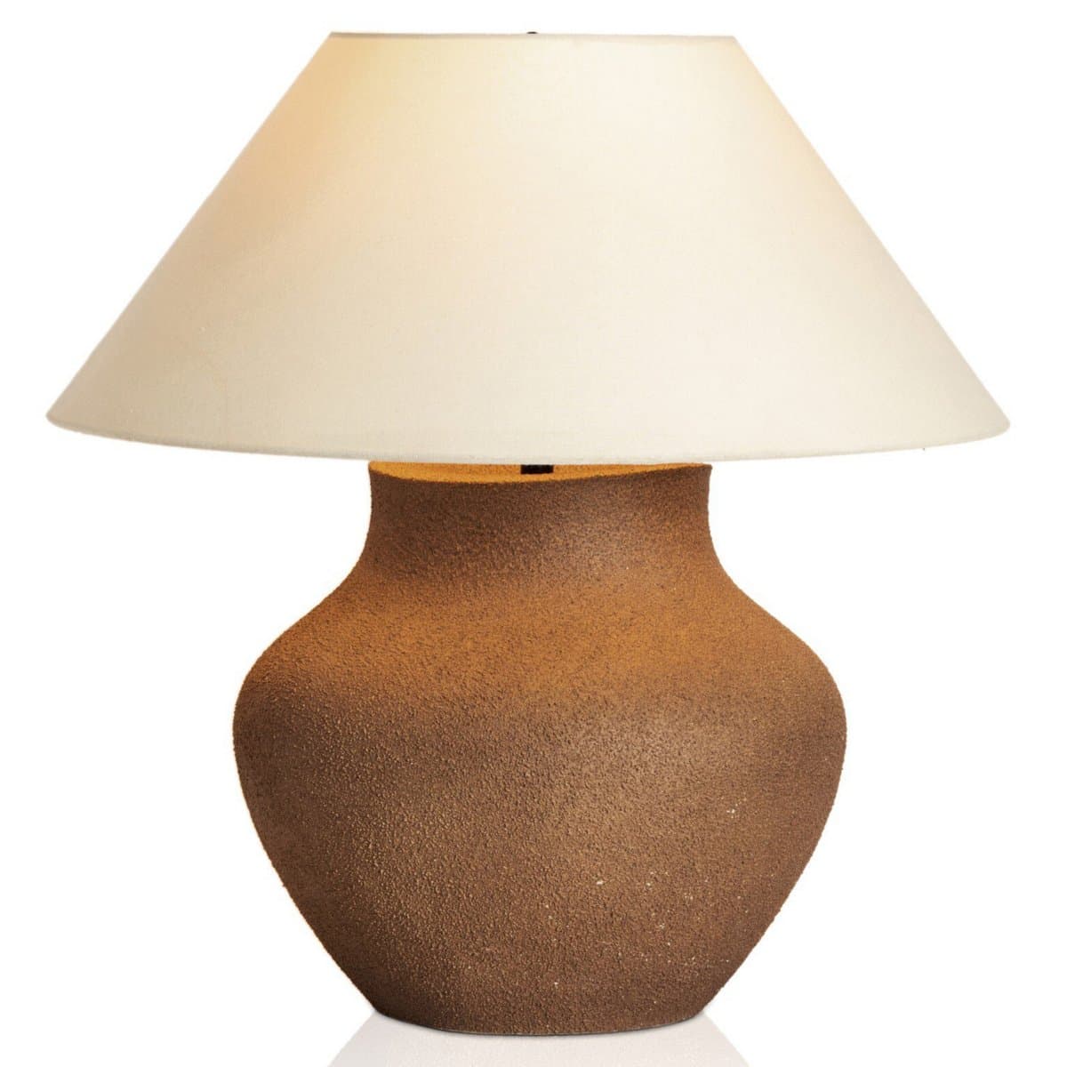 Four Hands | Parma Table Lamp — Textured Dark Sand Porcelain, Ivory Linen