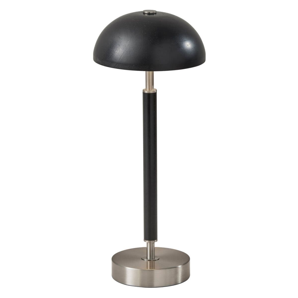Adesso Ronny Cordless Led Table Lamp — Black Wood and Brushed Steel