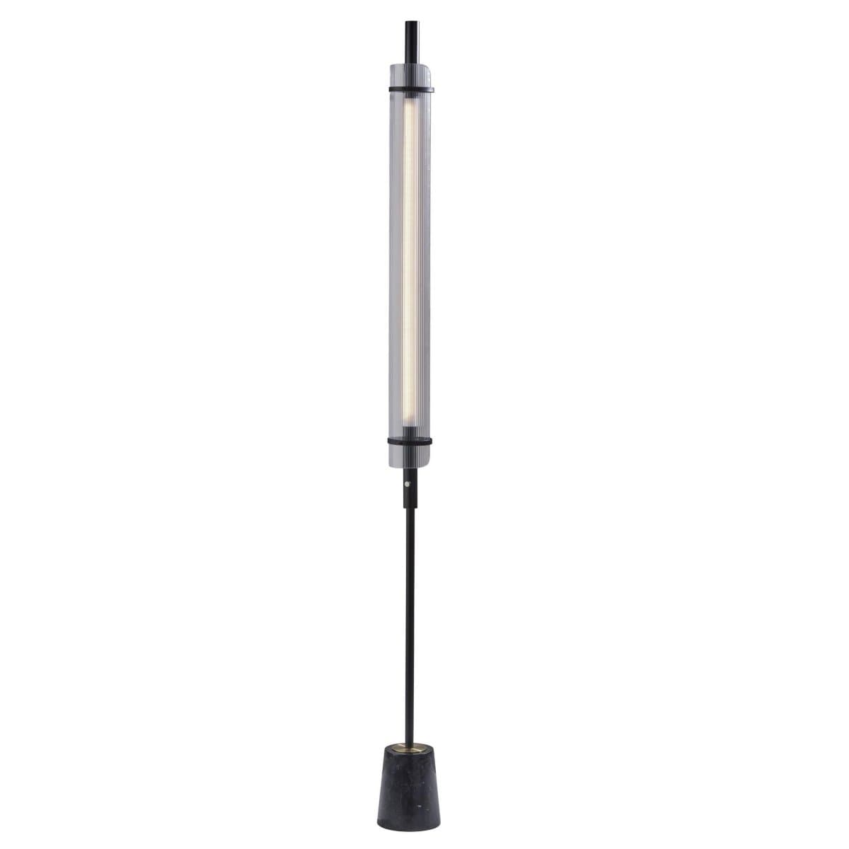ADS360 | Flair LED Floor Lamp — Black With Antique Brass Accents