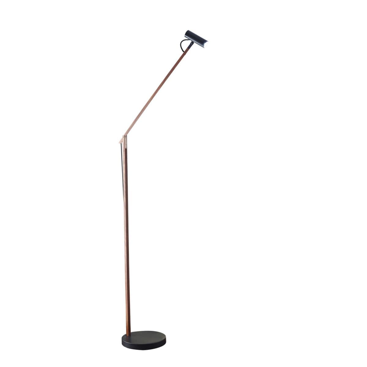 ADS360 | Crane LED Floor Lamp — Walnut Wood with Black